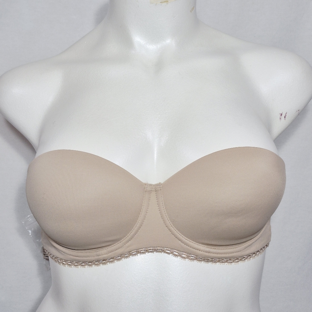 36C Calvin Klein F3180 Customized Lift Strapless Underwire Bra Beige NWOT